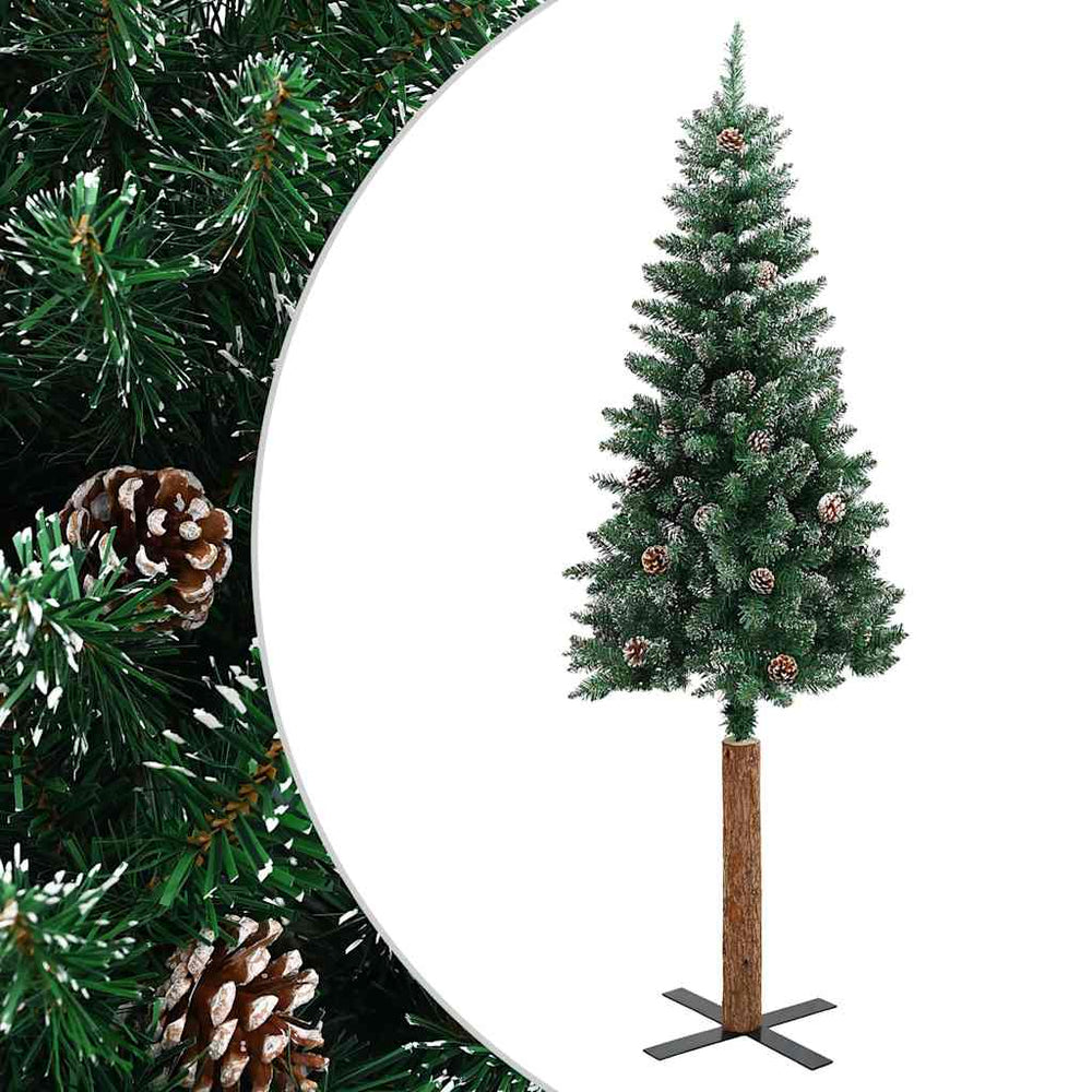 Schlanker Weihnachtsbaum mit Schnee 210cm