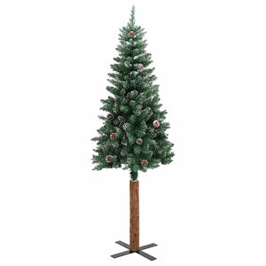 Schlanker Weihnachtsbaum mit Schnee 210cm