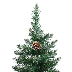 Schlanker Weihnachtsbaum mit Schnee 210cm