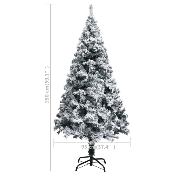 Künstlicher Weihnachtsbaum Grün mit Schnee 150cm