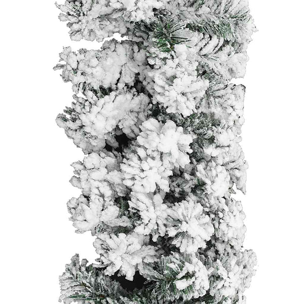 Weihnachtsgirlande Grün mit Schnee 5m