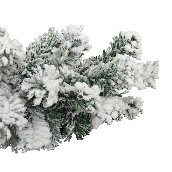 Weihnachtsgirlande Grün mit Schnee 5m