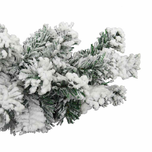Weihnachtsgirlande Grün mit Schnee 10m