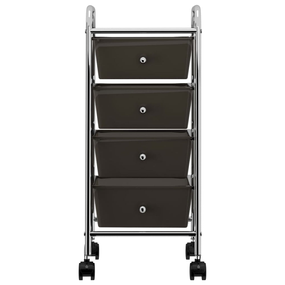 Schwarzer Schubladenwagen mit 4 Schubladen