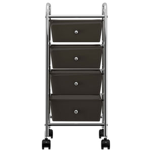 Schwarzer Schubladenwagen mit 4 Schubladen