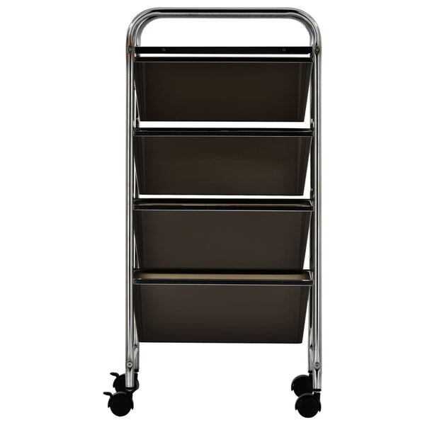Schwarzer Schubladenwagen mit 4 Schubladen