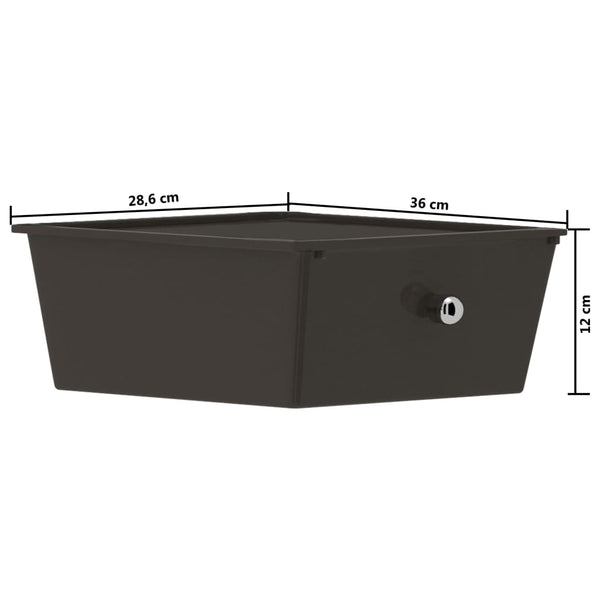 Schwarzer Schubladenwagen mit 4 Schubladen