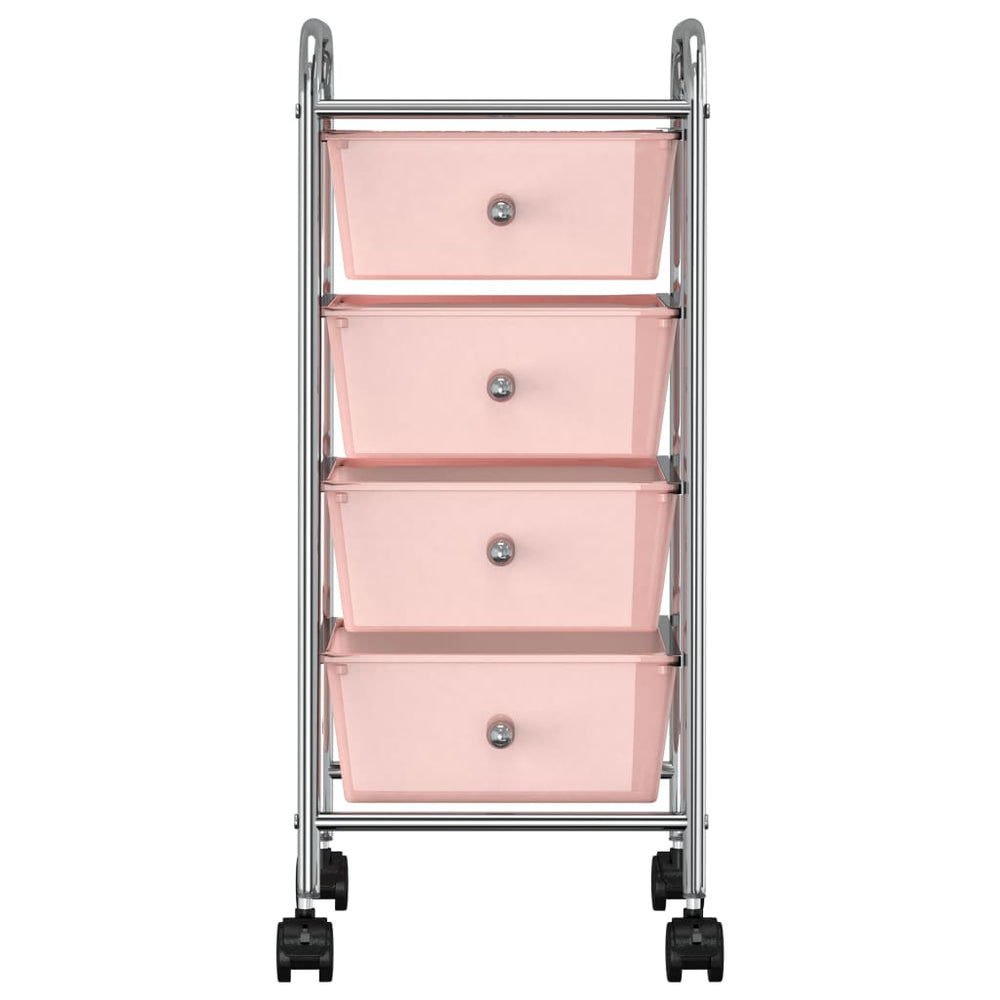 Rosa Schubladenwagen mit 4 Schubladen
