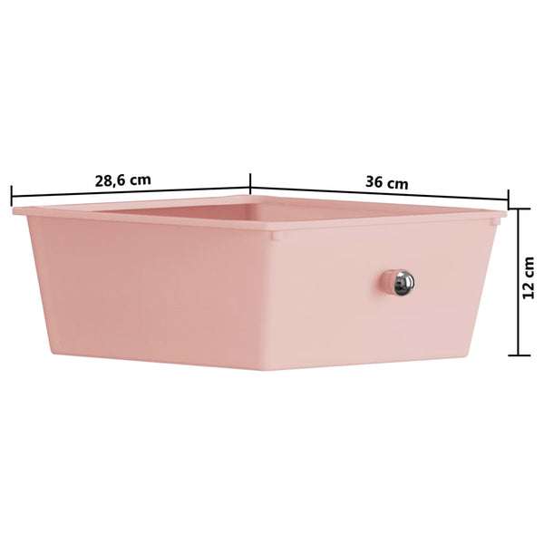 vidaXL Chariot de rangement à 4 tiroirs Rose Plastique