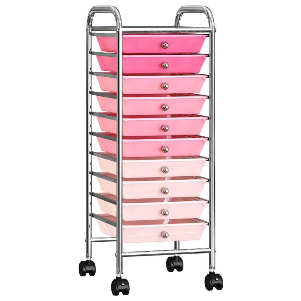 Schubladenwagen Ombre Rosa, 10 Schubladen