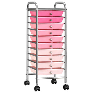 Schubladenwagen Ombre Rosa, 10 Schubladen