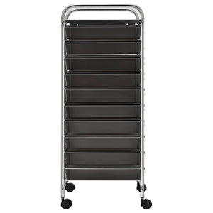 vidaXL Chariot de rangement XXL à 15 tiroirs Noir Plastique