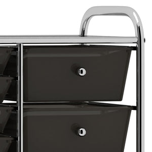 vidaXL Chariot de rangement XXL à 15 tiroirs Noir Plastique