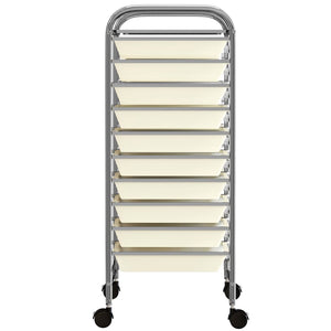 vidaXL Chariot de rangement à 15 tiroirs XXL Blanc Plastique