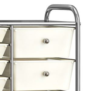 vidaXL Chariot de rangement à 15 tiroirs XXL Blanc Plastique