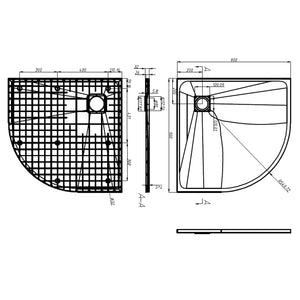 Duschtasse SMC Weiß 90x90 cm