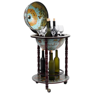 Globus Bar mit Flaschenregal, Blau