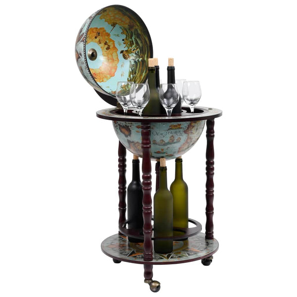 Globus Bar mit Flaschenregal, Blau