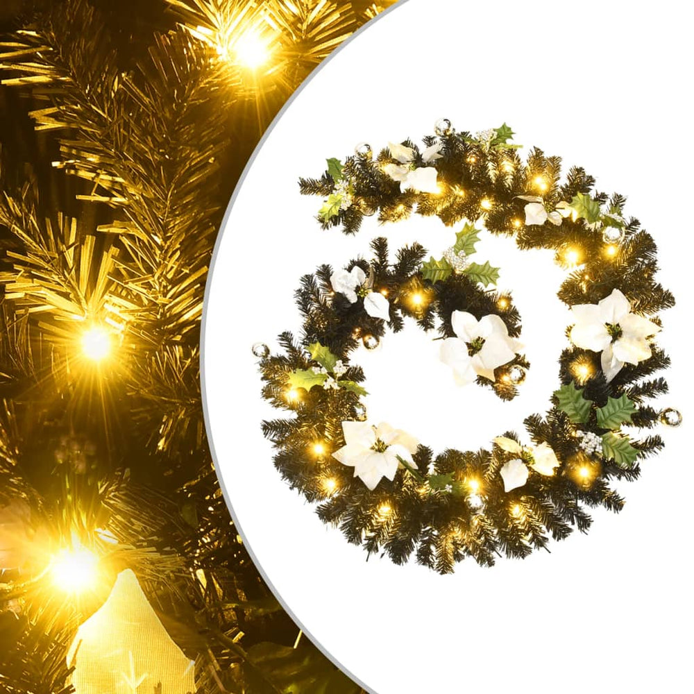 Schwarze LED Weihnachtsgirlande, 2,7 m