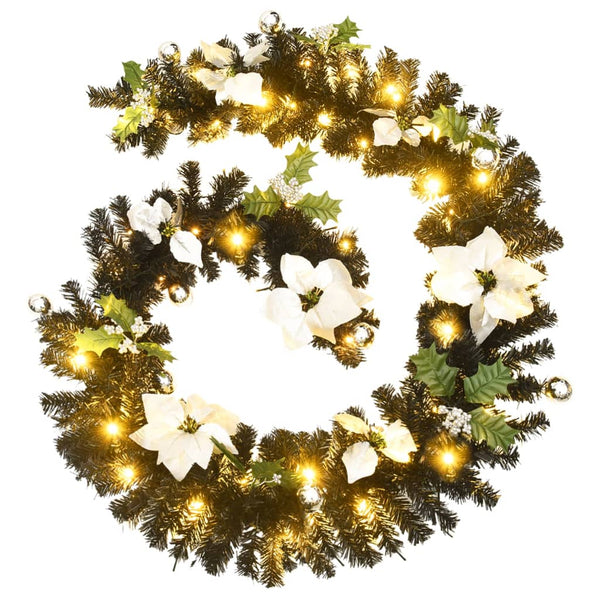 Schwarze LED Weihnachtsgirlande, 2,7 m