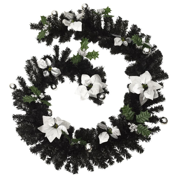 Schwarze LED Weihnachtsgirlande, 2,7 m