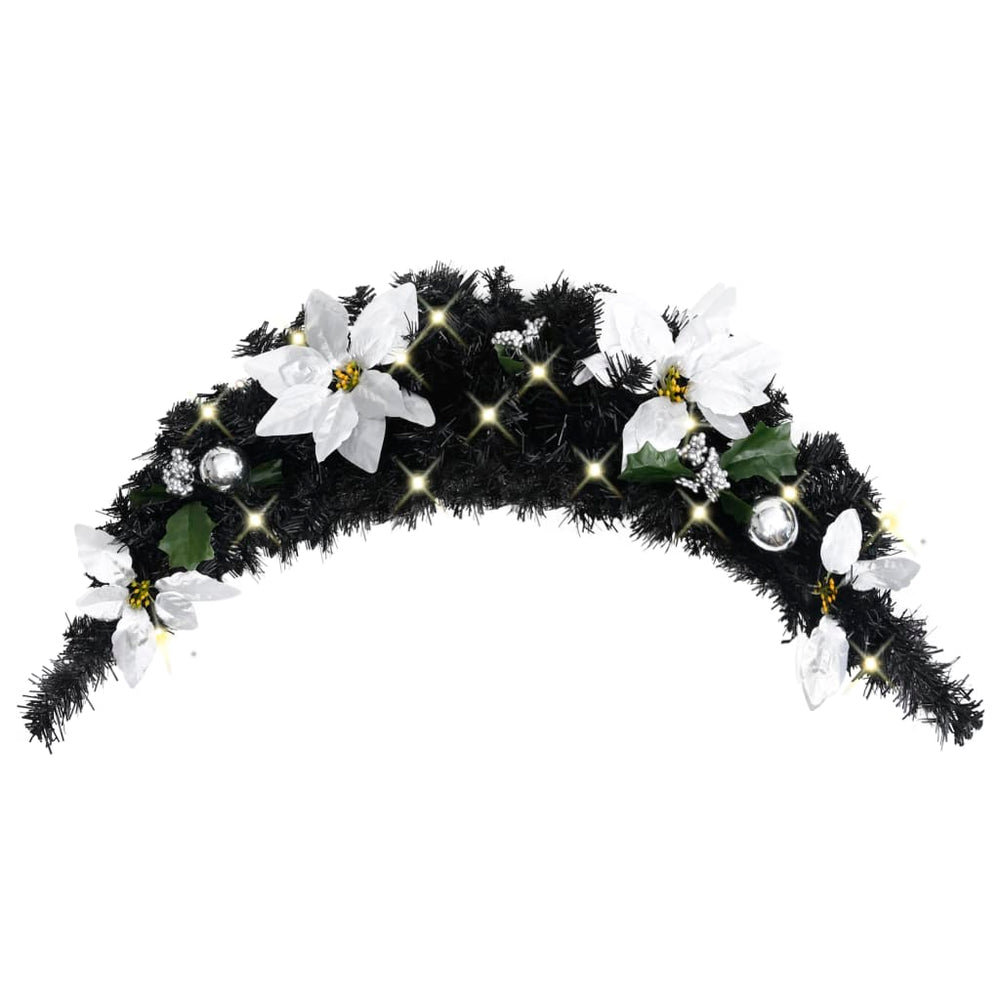 Weihnachts-Türbogen mit LED Lichtern, Schwarz, 90cm