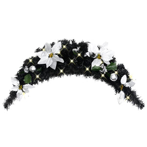 Weihnachts-Türbogen mit LED Lichtern, Schwarz, 90cm
