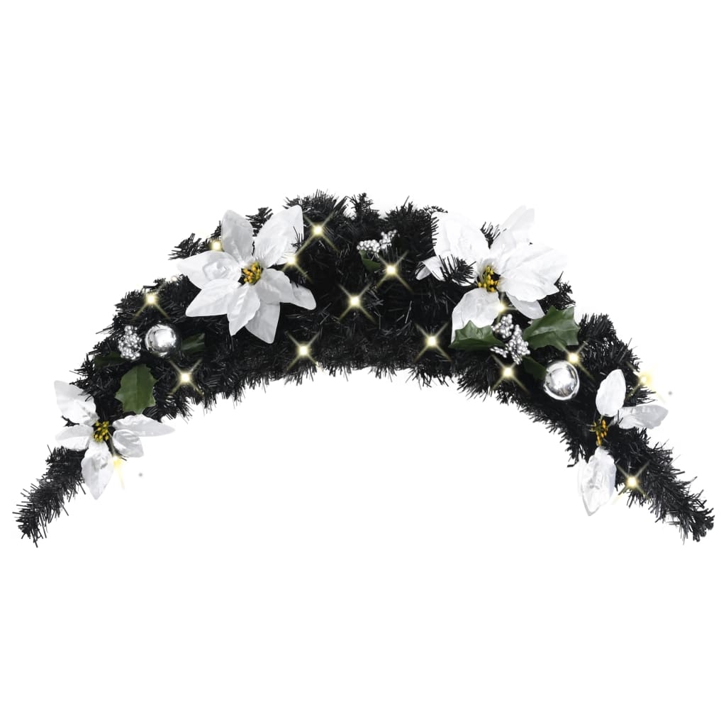 Weihnachts-Türbogen mit LED Lichtern, Schwarz, 90cm