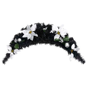 Weihnachts-Türbogen mit LED Lichtern, Schwarz, 90cm