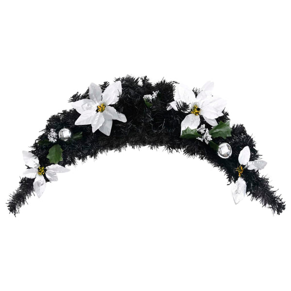 Weihnachts-Türbogen mit LED Lichtern, Schwarz, 90cm