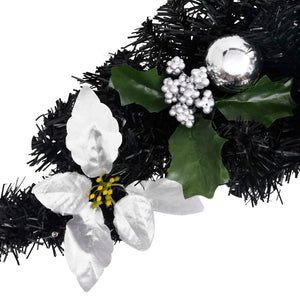 Weihnachts-Türbogen mit LED Lichtern, Schwarz, 90cm