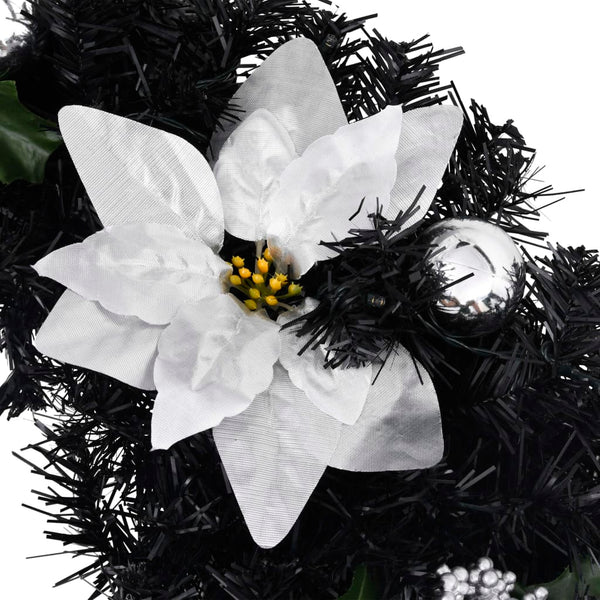 Weihnachts-Türbogen mit LED Lichtern, Schwarz, 90cm