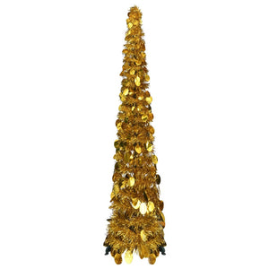 vidaXL Sapin de Noël artificiel pop-up doré 120 cm PET