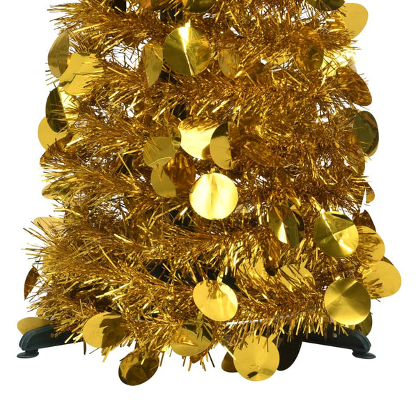 vidaXL Sapin de Noël artificiel pop-up doré 120 cm PET