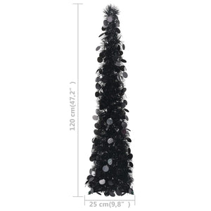 Schwarzer Pop-Up Weihnachtsbaum - 120cm