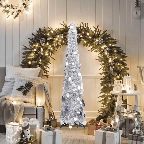 Silberner Pop-Up Weihnachtsbaum 120cm