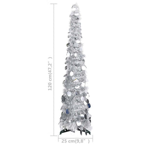 Silberner Pop-Up Weihnachtsbaum 120cm