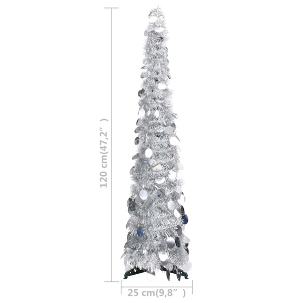 Silberner Pop-Up Weihnachtsbaum 120cm