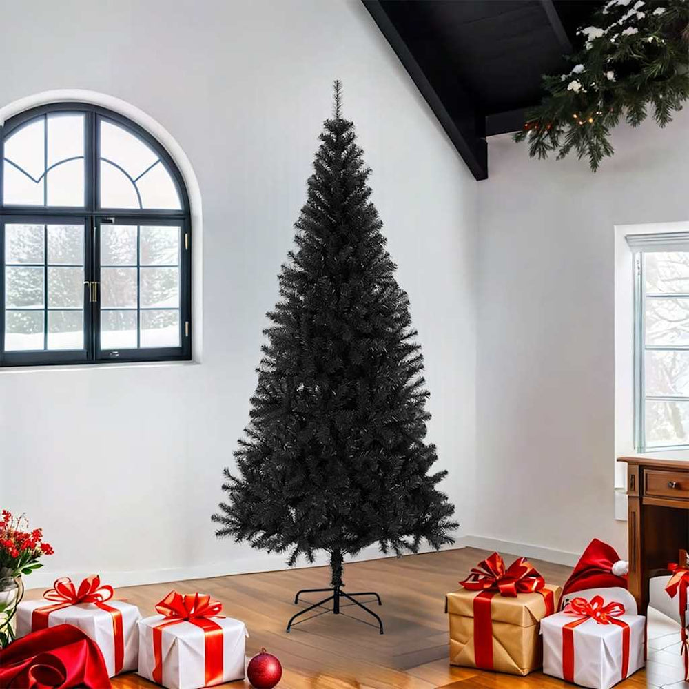 Schwarzer Weihnachtsbaum 180cm mit Ständer