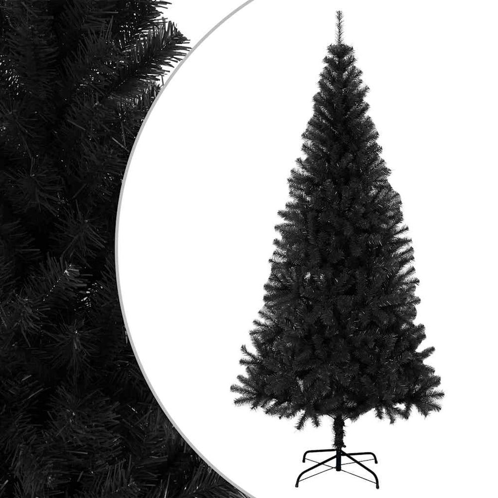 Schwarzer Weihnachtsbaum mit Ständer 210cm