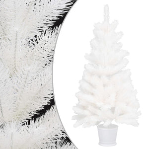 vidaXL Sapin de Noël artificiel Aiguilles réalistes Blanc 90 cm