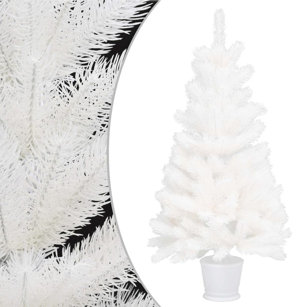 vidaXL Sapin de Noël artificiel Aiguilles réalistes Blanc 90 cm