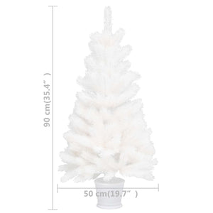 vidaXL Sapin de Noël artificiel Aiguilles réalistes Blanc 90 cm