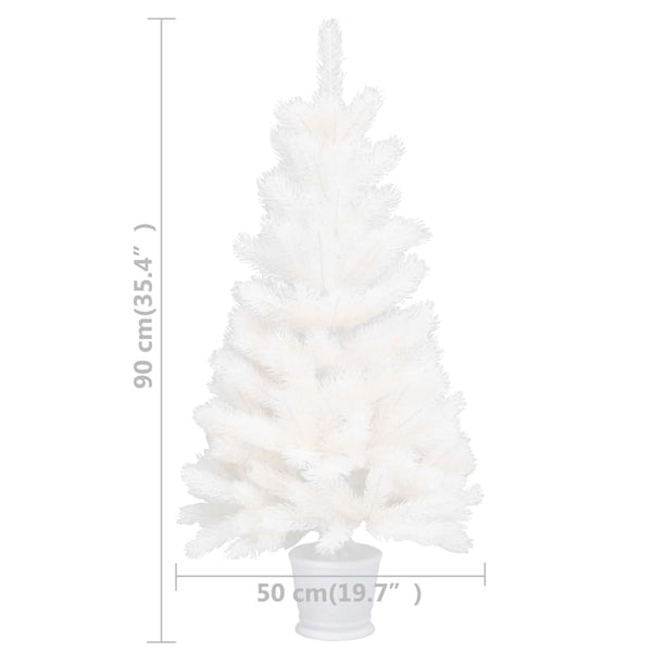 vidaXL Sapin de Noël artificiel Aiguilles réalistes Blanc 90 cm