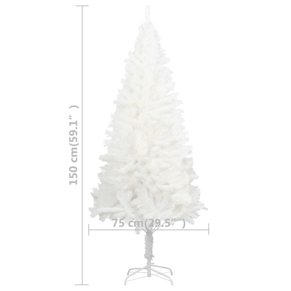 vidaXL Sapin de Noël Artificiel Aiguilles Réalistes Blanc 150 cm
