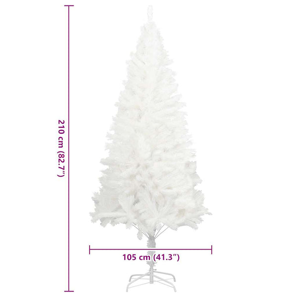 vidaXL Sapin de Noël Artificiel Aiguilles Réalistes Blanc 210 cm
