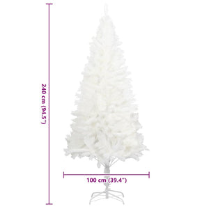 vidaXL Sapin de Noël Artificiel Aiguilles Réalistes Blanc 240 cm