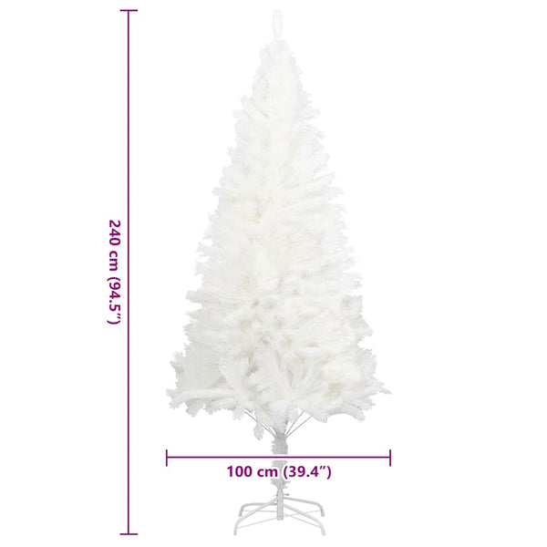 vidaXL Sapin de Noël Artificiel Aiguilles Réalistes Blanc 240 cm