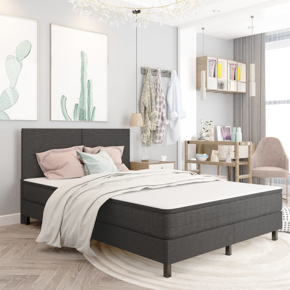 vidaXL Lit coffre gris foncé en tissu 140x200 cm