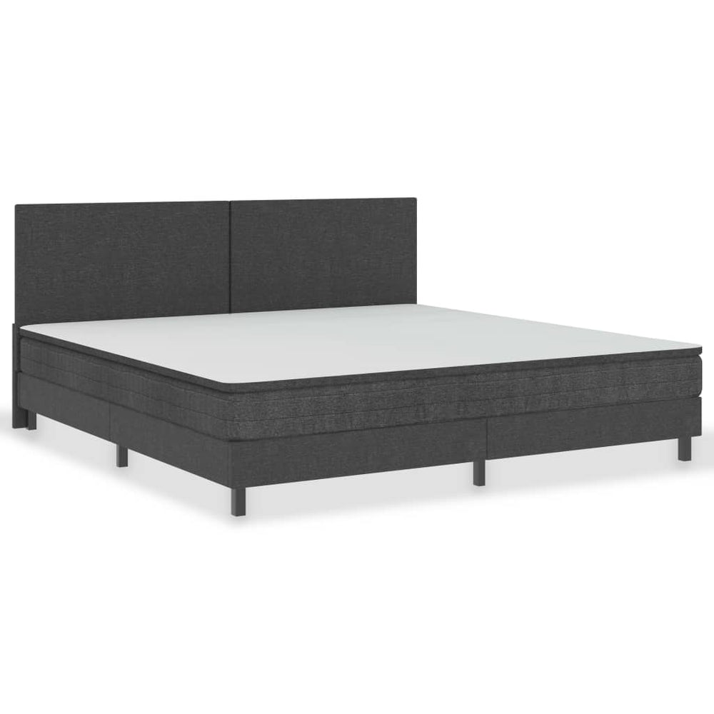 vidaXL Lit tapissier gris foncé tissu 200x200 cm